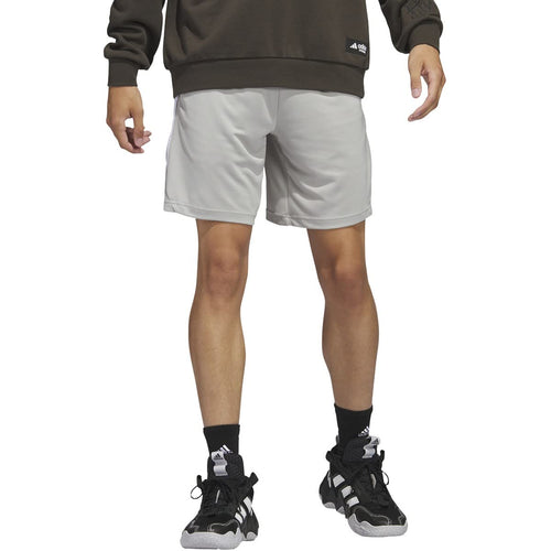 adidas Originals Mens Standard Legends 3-Stripes Basketball Shorts Metal Grey/White