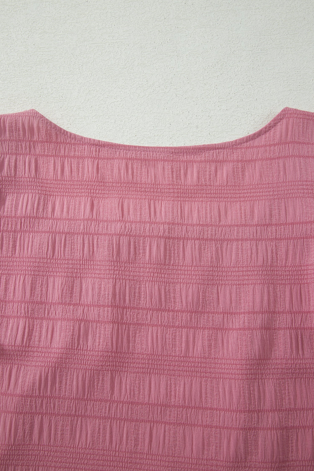 Peach Blossom Textured Square Neck Top and Shirred High Waist Shorts Set