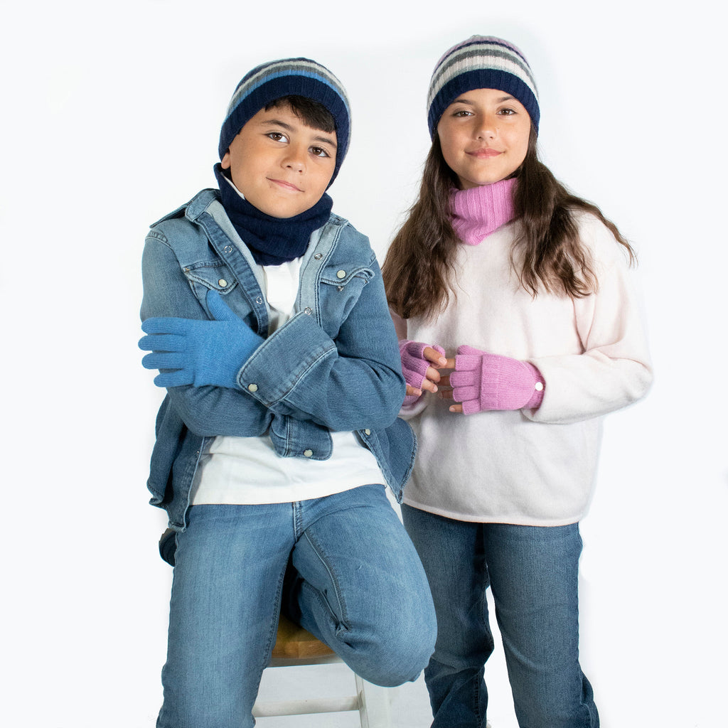 KIDS CASHMERE GLOVES - DUSTY PINK