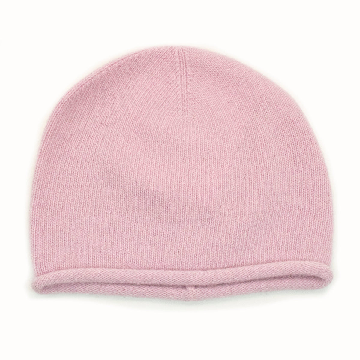 CASHMERE ROLLED CUFF HAT- DUSTY PINK