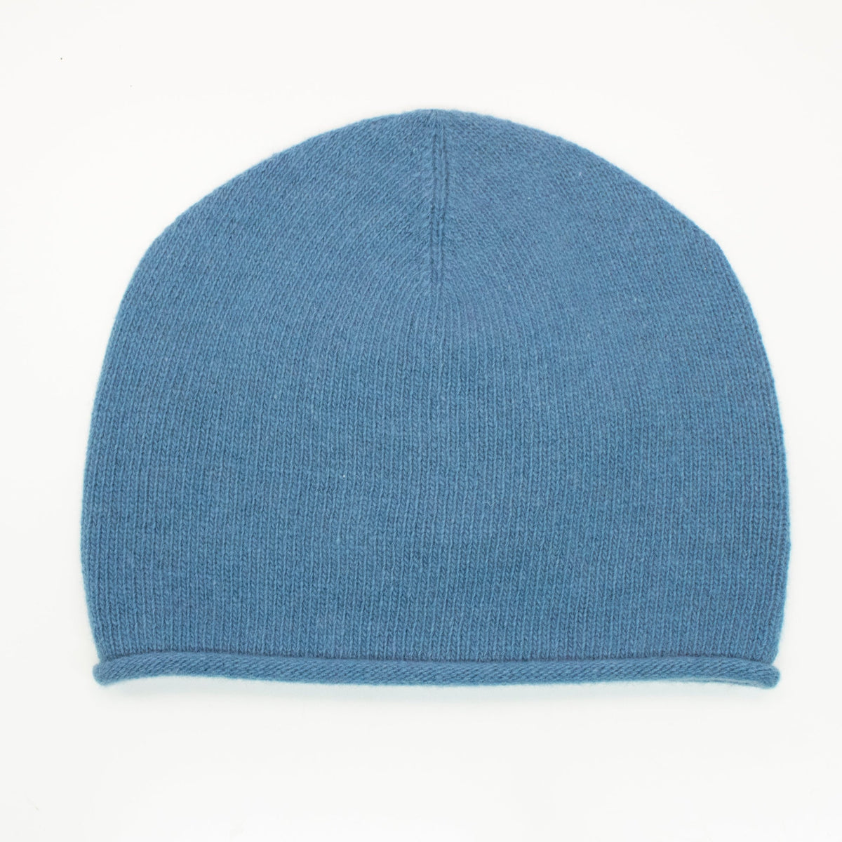 CASHMERE ROLLED CUFF HAT-PALACE BLUE