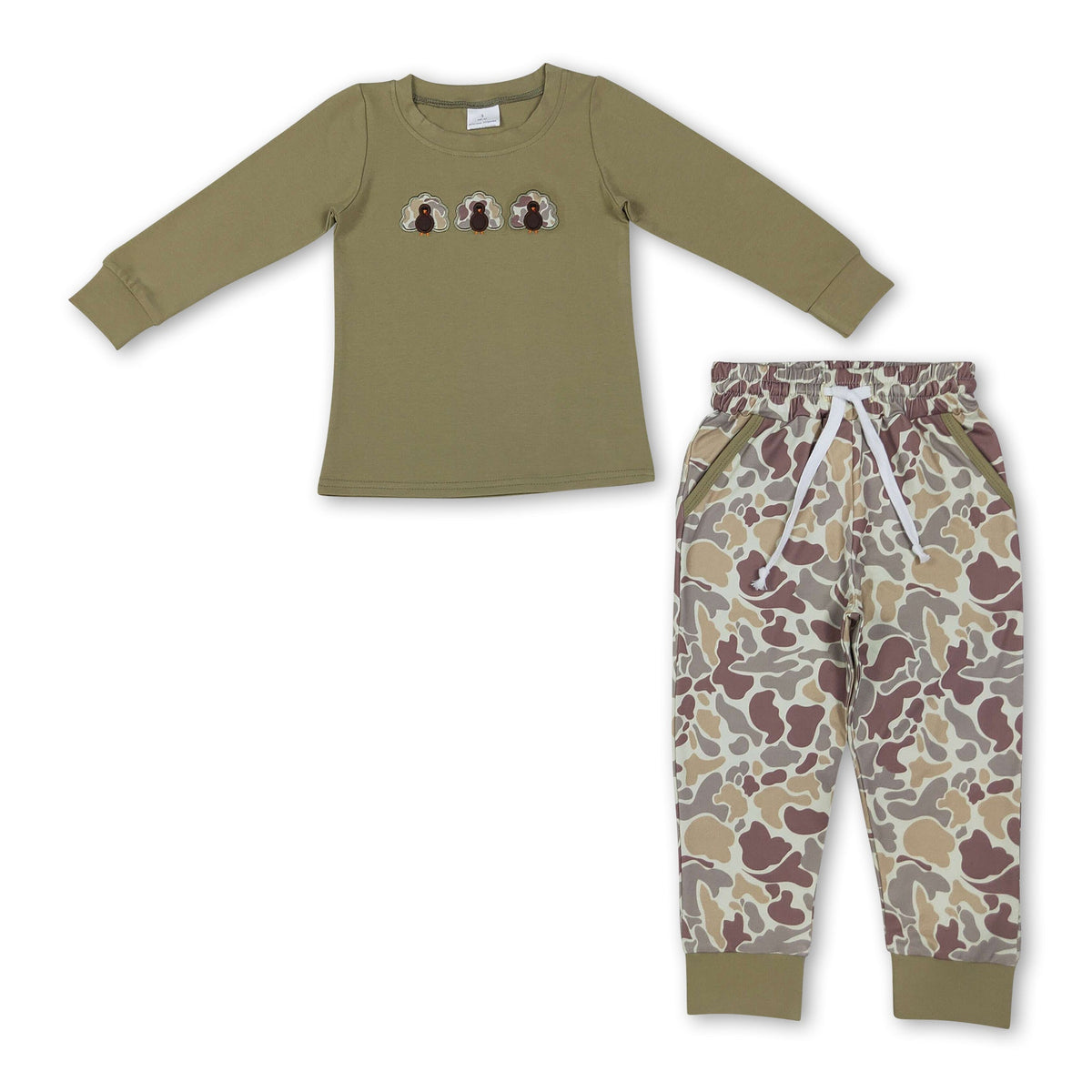 Long sleeves turkey camo pants boy Thanksgiving outfits