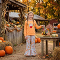 Floral turkey embroidery girls Thanksgiving outfits