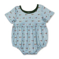 Short sleeves light blue duck baby boy summer romper