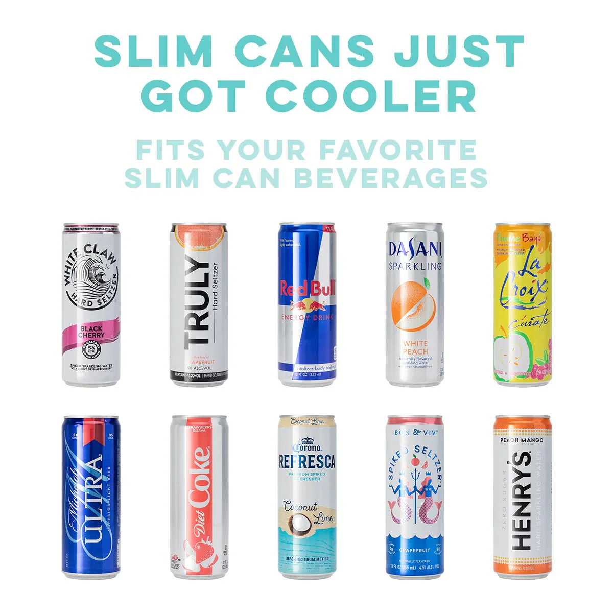 Shimmer Aquamarine Skinny Can Cooler (12oz)