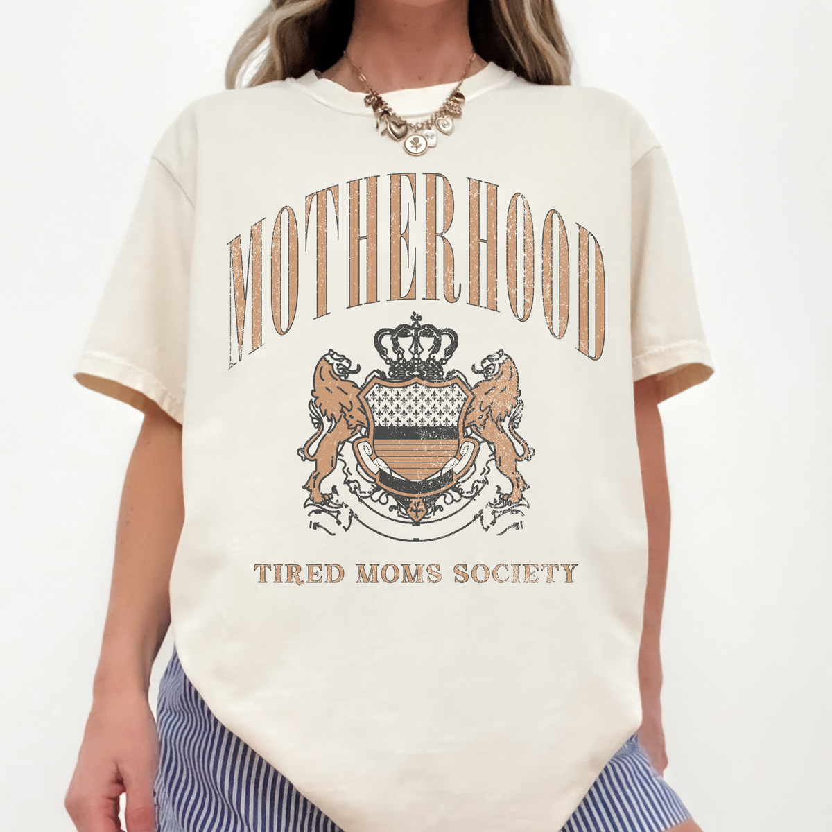 Motherhood Graphic Tee | Tired Moms Society Shirt | Vintage Mom T-Shirt | Comfort Colors Mom Shirt | Cute Mom Outfit