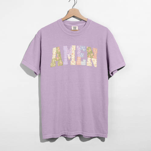 AMEN Faux Patchwork Graphic Tee