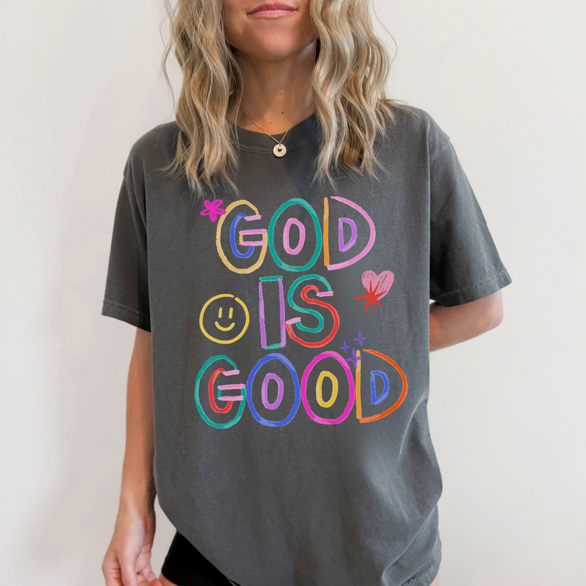God Is Good Colorful Graphic Tee – Faith Based Christian Shirt