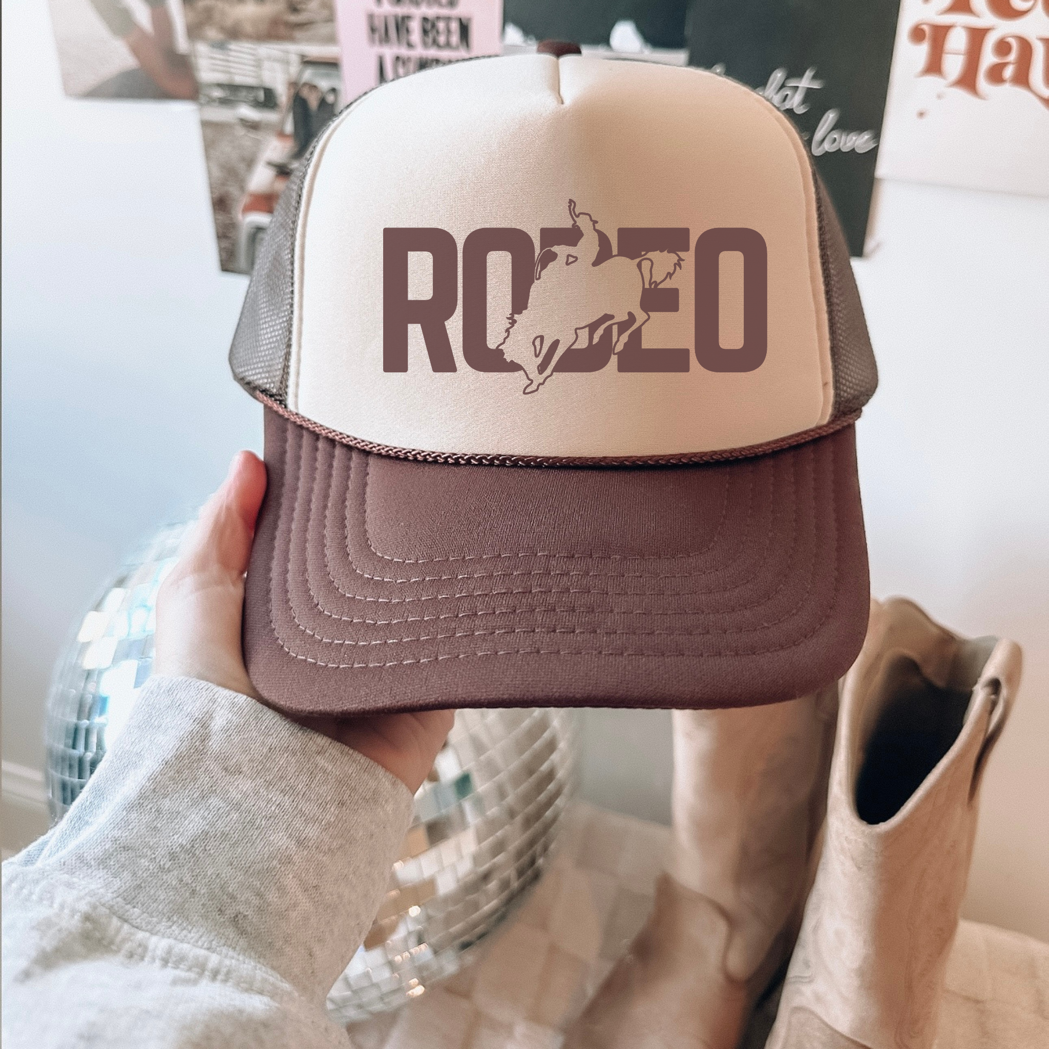 Rodeo Trucker Hat | Western Cowgirl Mesh Hat | Country Concert & Everyday Wear