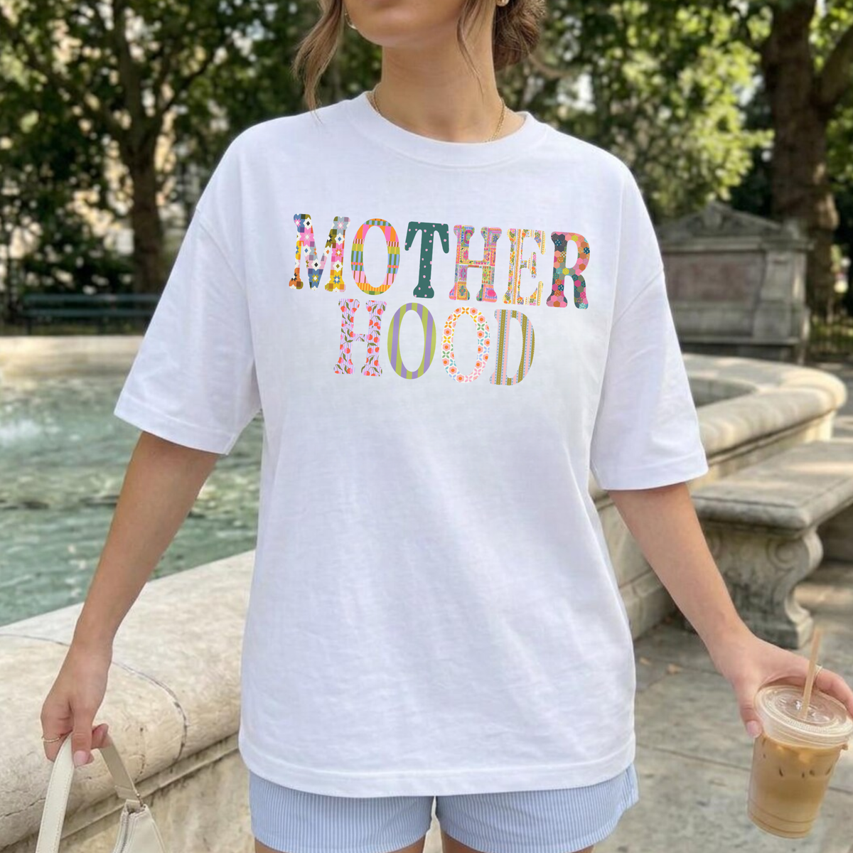 Motherhood Patchwork Graphic Tee