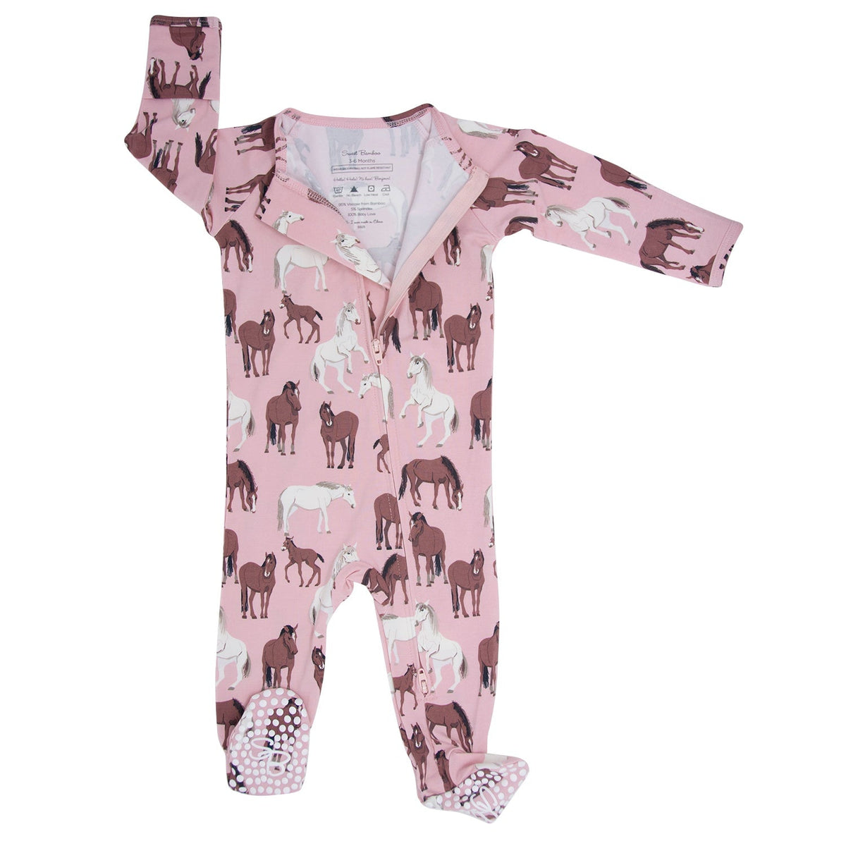 Wild Horses Zipper Footie