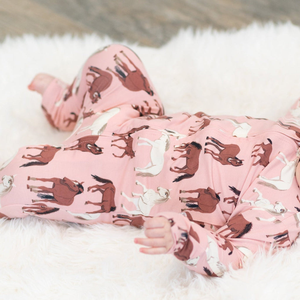 Wild Horses Zipper Footie